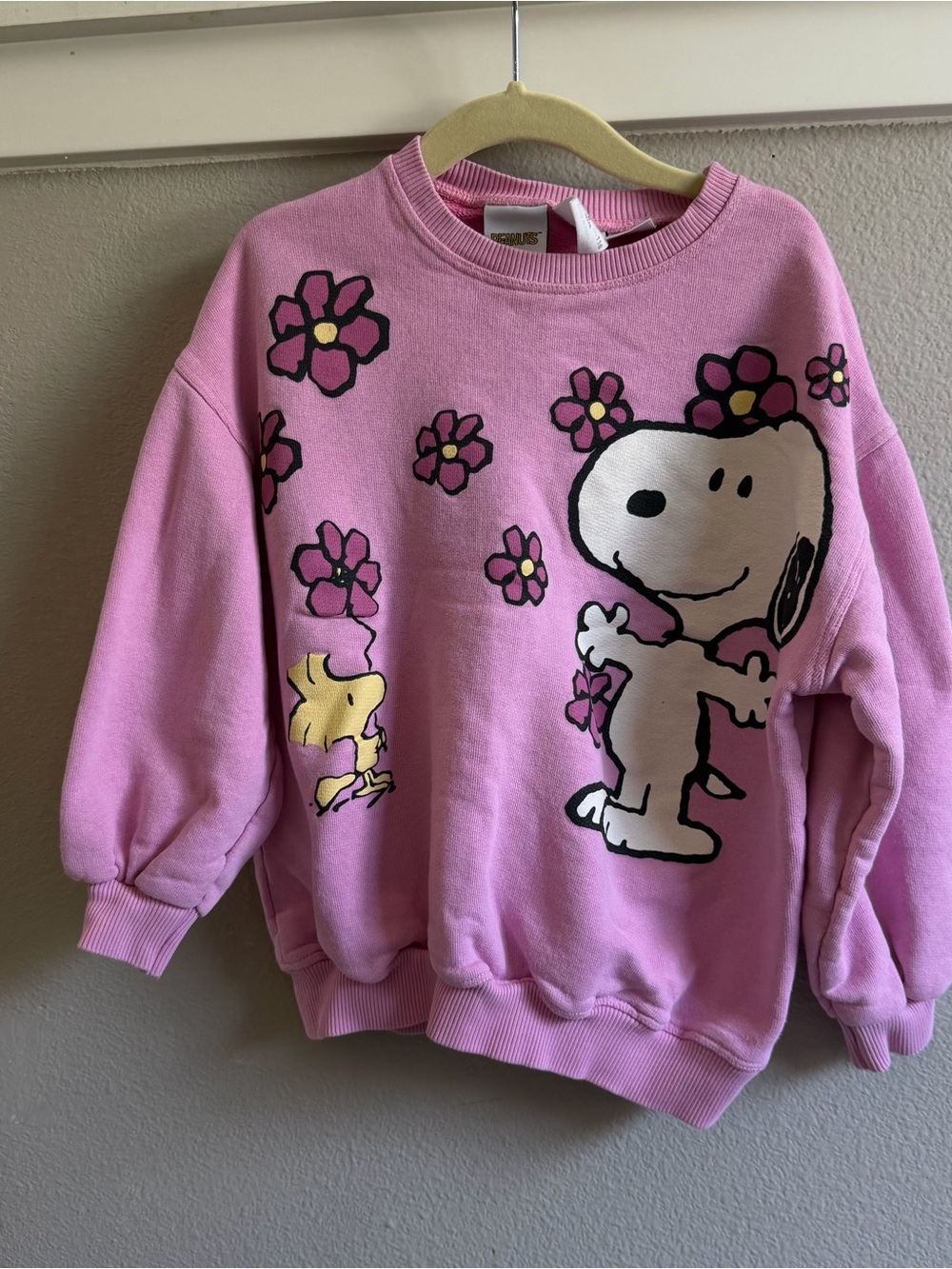 Pink Snoopy & Woodstock Flower Sweatshirt